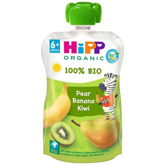 Påse med päron, banan och kiwi Bio +6 månader HiPP 100 g