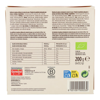 Biscotti di quinoa ripieni di crema al cacao Germinal 200 g