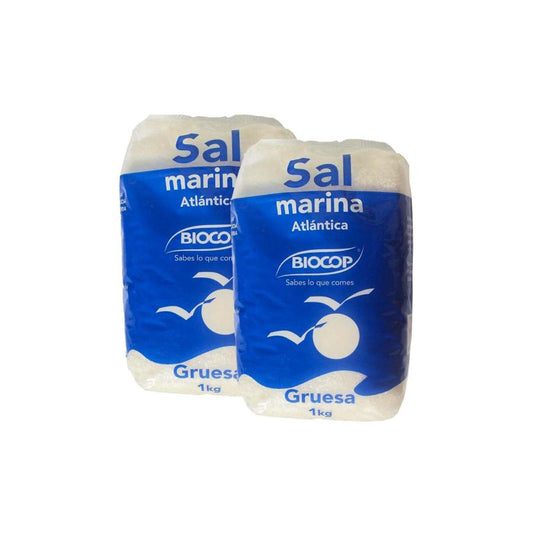 Pack 2x Sal marina atlantica gruesa Biocop 1kg