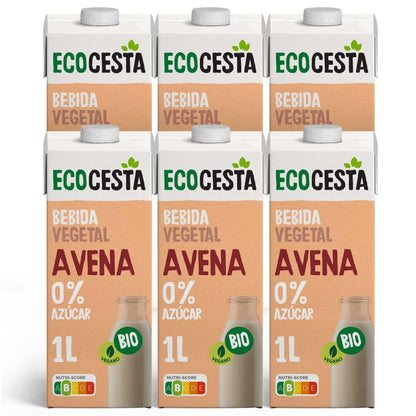 6x pakjes biologische haverdrank zonder suiker Ecocesta 1 l