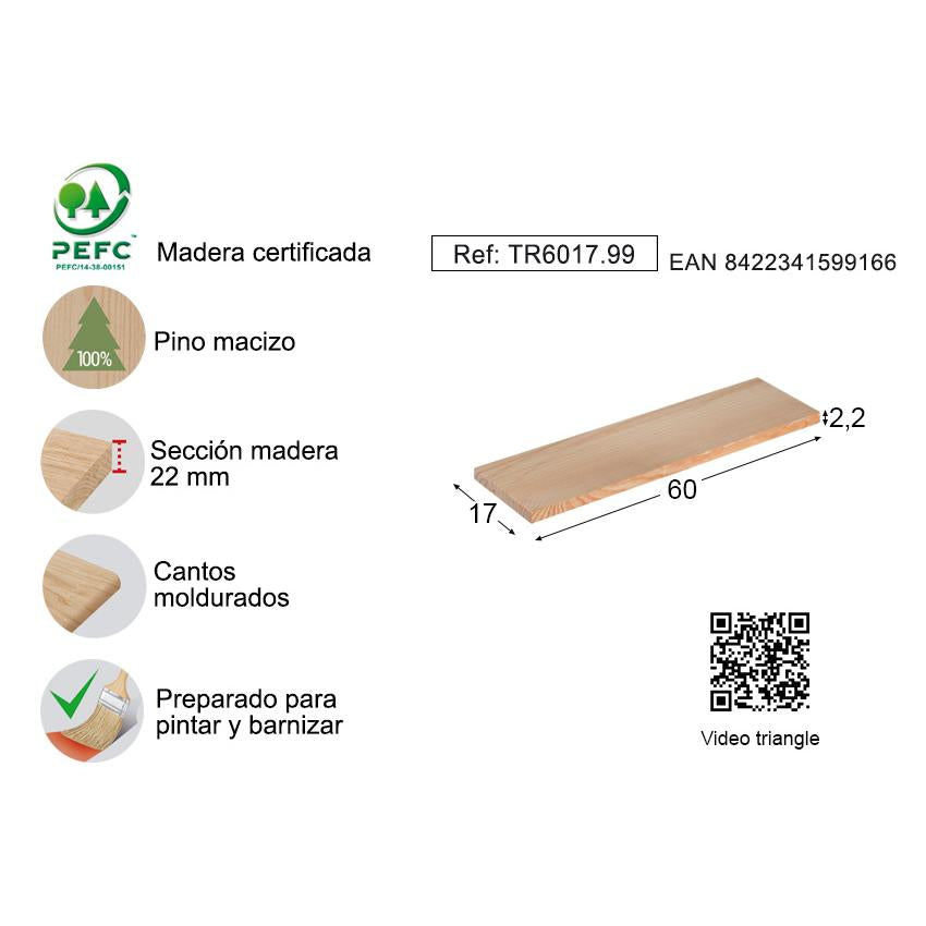 Wandregal Triangle 90 x 25 cm
