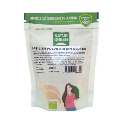 Poudre de dattes bio sans gluten NaturGreen 200 g
