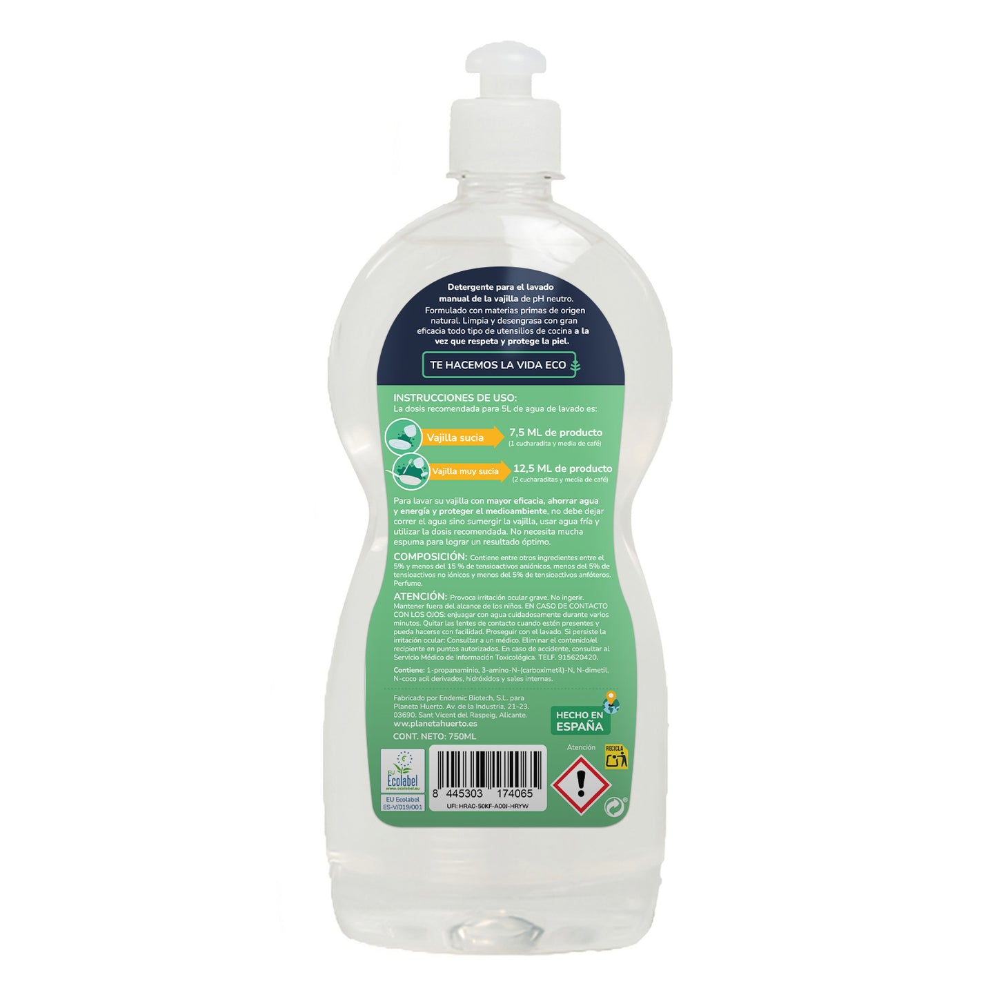 Grüner Tee Handspülmaschine ECO Grüner Tee Planet Garden 750ml