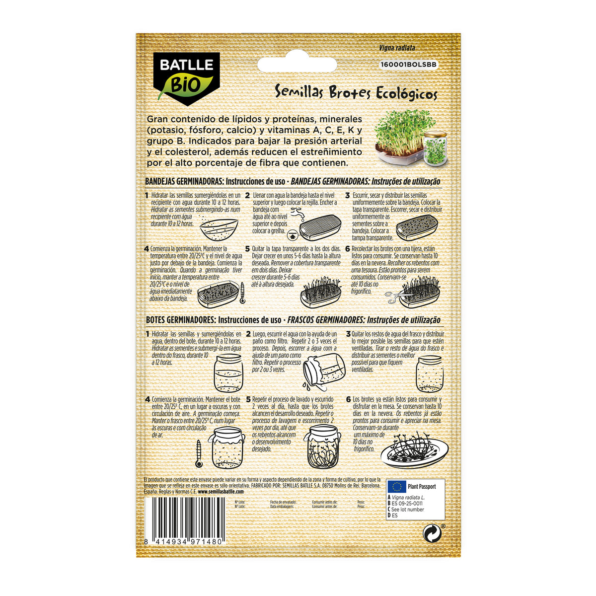 Graines de soja vert bio pour germes Batlle