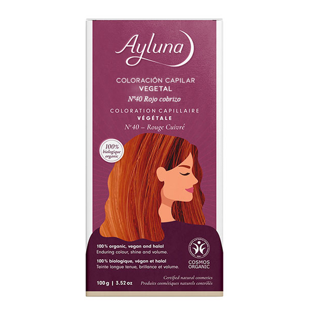 Plantaardige kleurstof 40 koperrood Ayluna, AYLUNA, 100 g