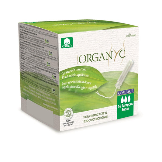Tampons super applicateur compact Organyc 16 unités