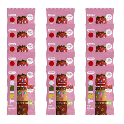 Zestaw 15x przekąski truskawkowe i jabłkowe ECO 25 g, Triboo