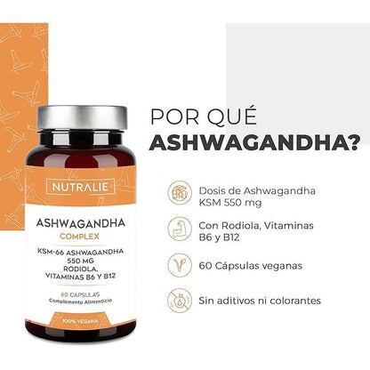 Ashwagandha z witaminą B6 i B12 Nutralie 60 kapsułek