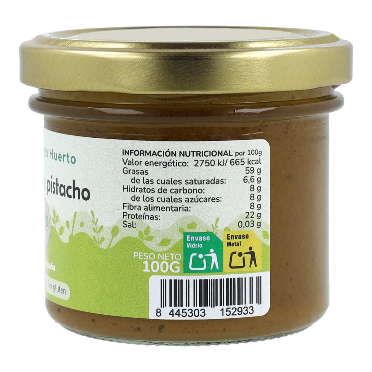 Pack of 2 x 100% organic pistachio cream Planeta Huerto 100 g
