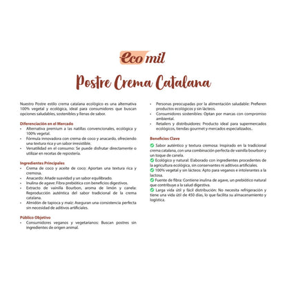 Postre Estilo Crema Catalana Bio Ecomil 2 uds de 125 g