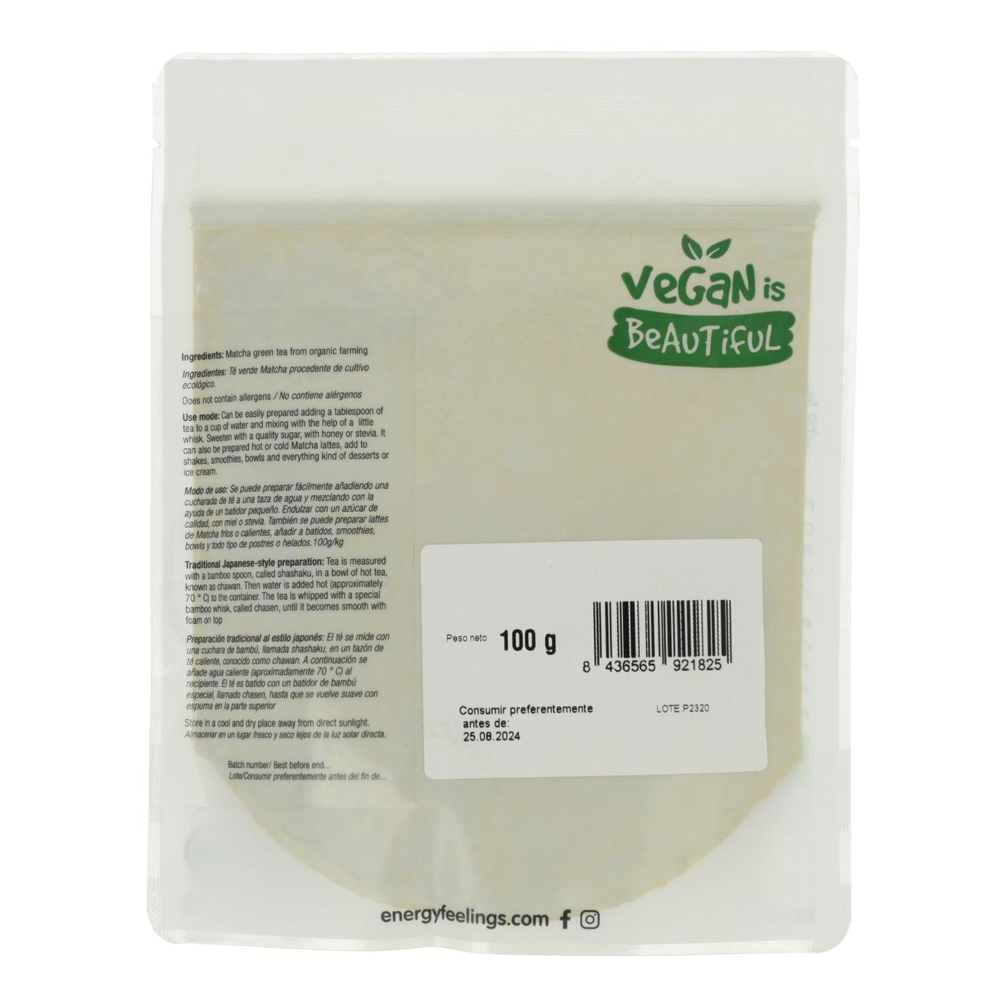 Matcha groene thee ECO Energy Feelings 100 g