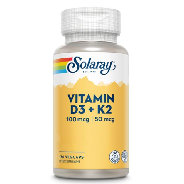 Vitamina D3 e K2 (Mk7) 120 capsule Solaray