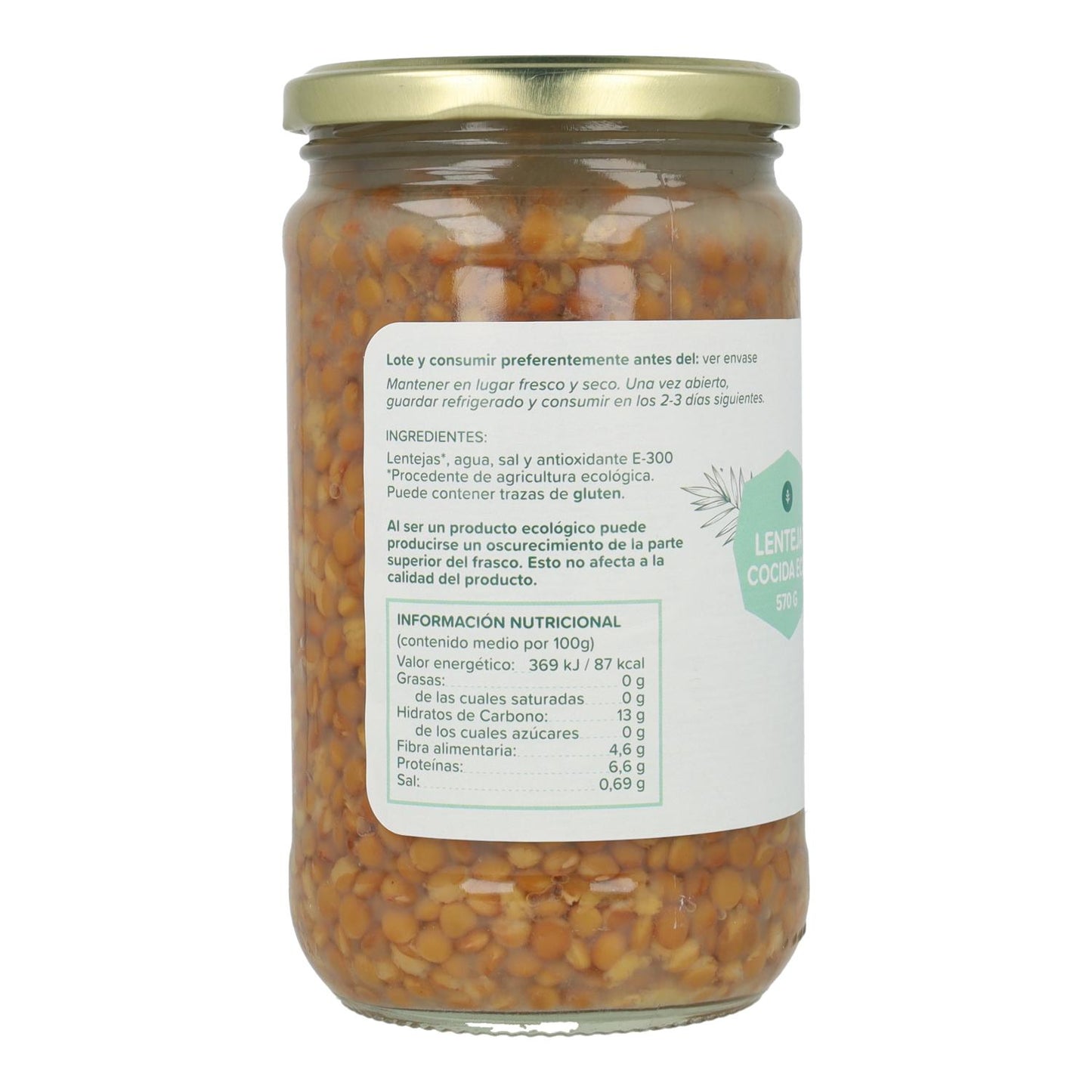 6-pack kokta linser ECO Planeta Huerto 570 g