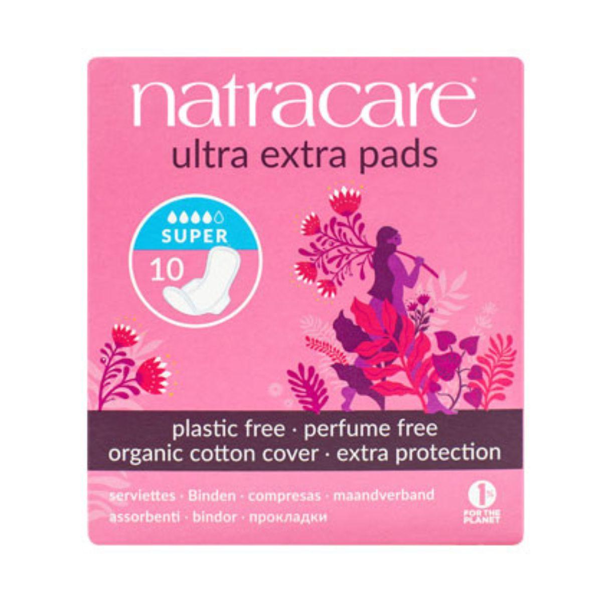 Bardzo chłonne podpaski z skrzydełkami ultra extra bio Natracare 10 sztuk