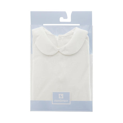 Body mit Kragen und kurzen Ärmeln, beige, Cambrass, Größe 3