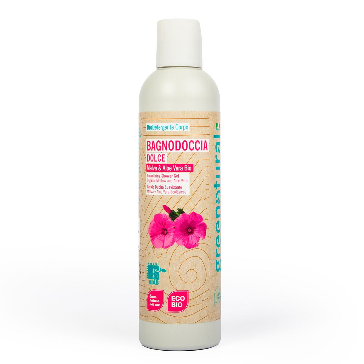 Gel doccia delicato malva/aloe 250 ml Greenatural