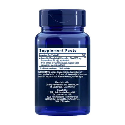 Astaxanthine avec phospholipides 4 mg, Life Extension 30 perles