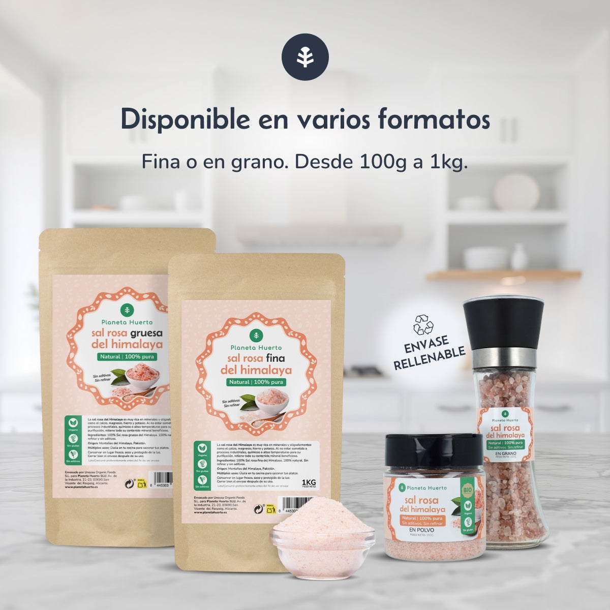 Opakowanie 2x różowa sól himalajska ECO Planeta Huerto 1 kg