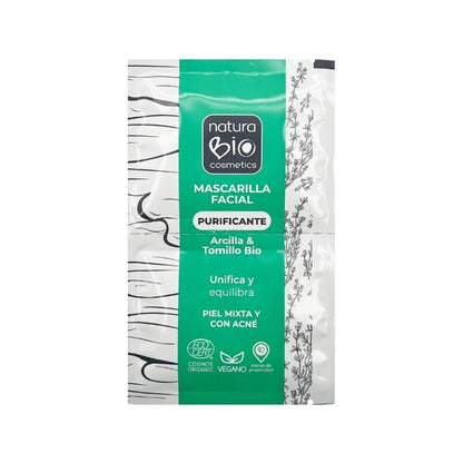 Mascarilla facial purificante Naturabio 2 x 7,5 ml