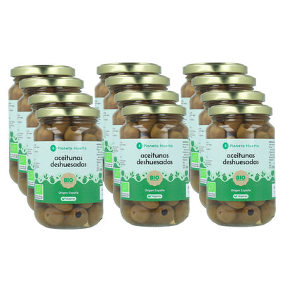 Opakowanie 12x oliwki bez pestek Eco Planeta Huerto 335 g