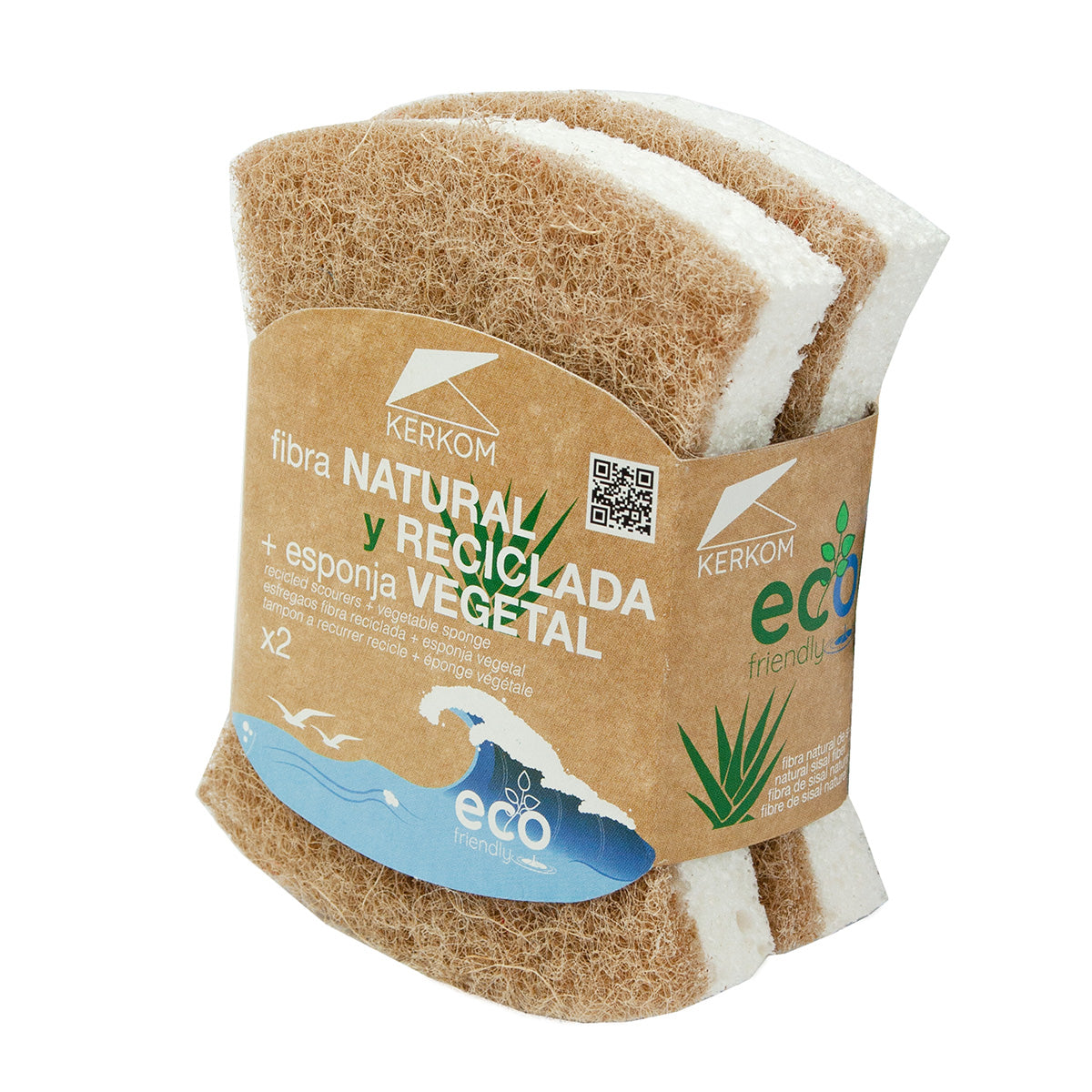 2 skurborstar med vegetabilisk svamp Ergo Eco Friendly ROZENBAL