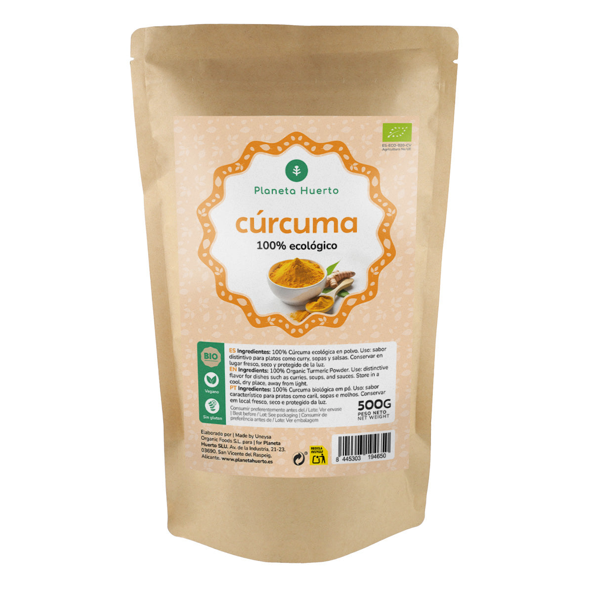 Kurkumapoeder ECO Planeta Huerto 500 g