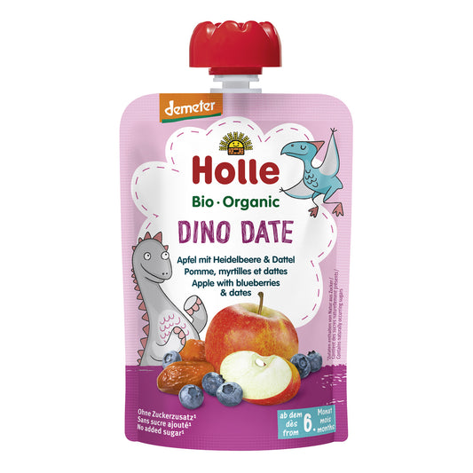 Smoothie BIO pomme, myrtille et datte (à partir du 6e mois) DINO DANCE Holle 100 g