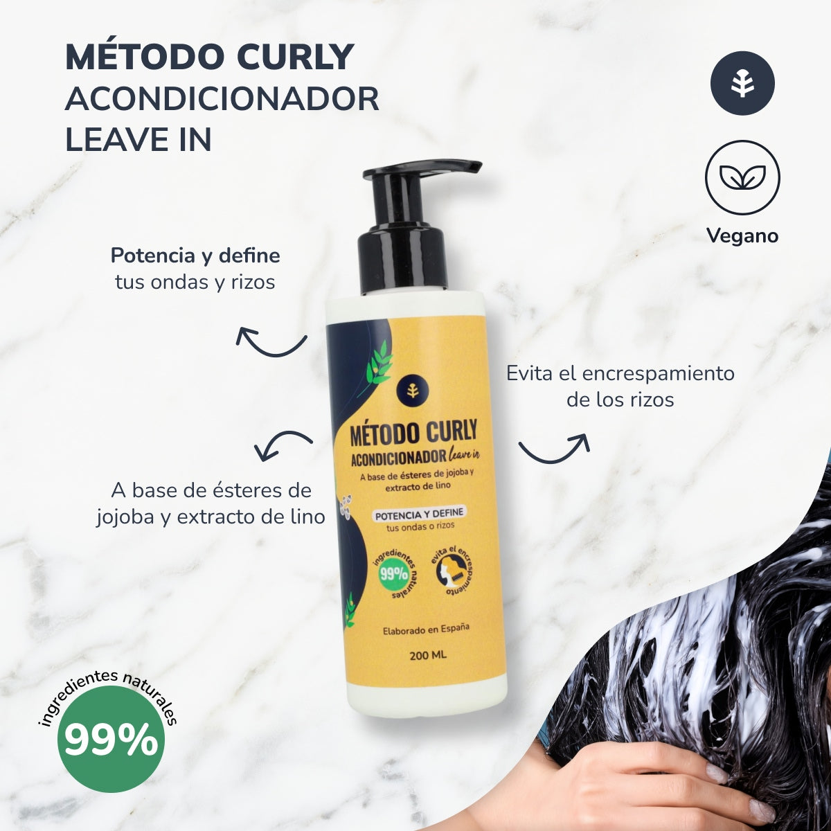 Curly Method Pack: schampo, mask och inpackning Planeta Huerto