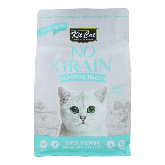 Kit Cat No Grain Cat Food - Pollo e tacchino 1 kg Mangime naturale per gatti