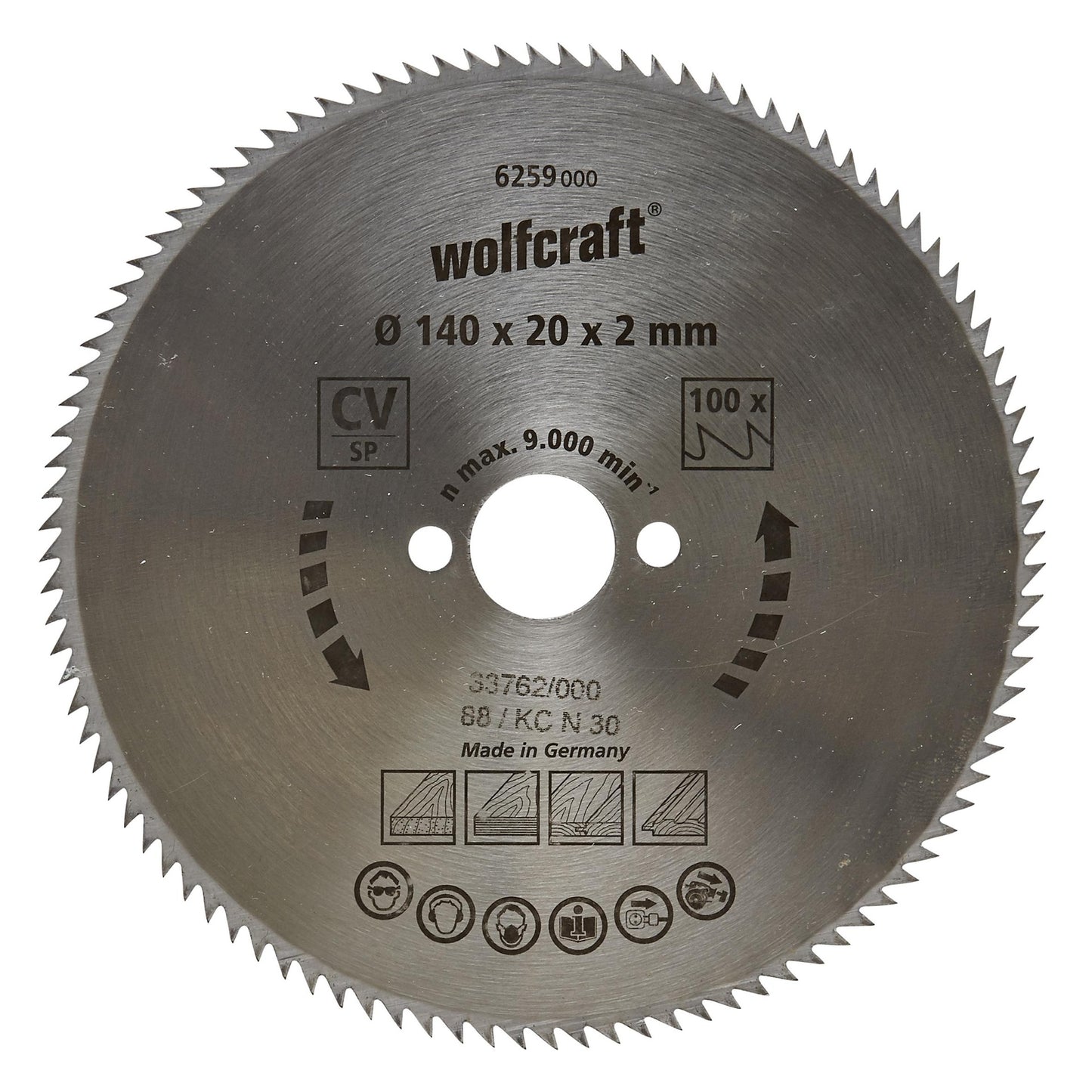 Cirkelzaagbladen voor fijne zaagsneden Wolfcraft 190 x 16 mm 100 tanden