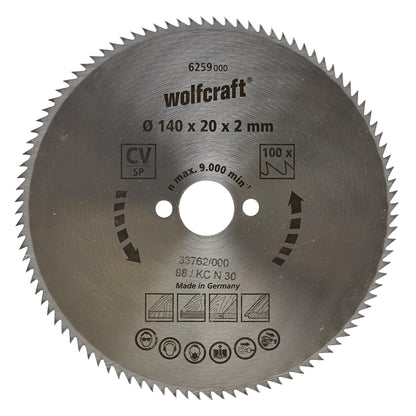 Cirkelzaagbladen voor fijne zaagsneden Wolfcraft 190 x 16 mm 100 tanden