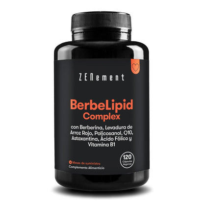 BeberLipid Complex met berberine, rode rijstgist, policosanol, Q10, astaxanthine, foliumzuur en vitamine B1 Zenement, 120 tabletten