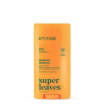 Déodorant Super leaves - Fleur d'oranger et eucalyptus twist and glide, Attitude, 75 g