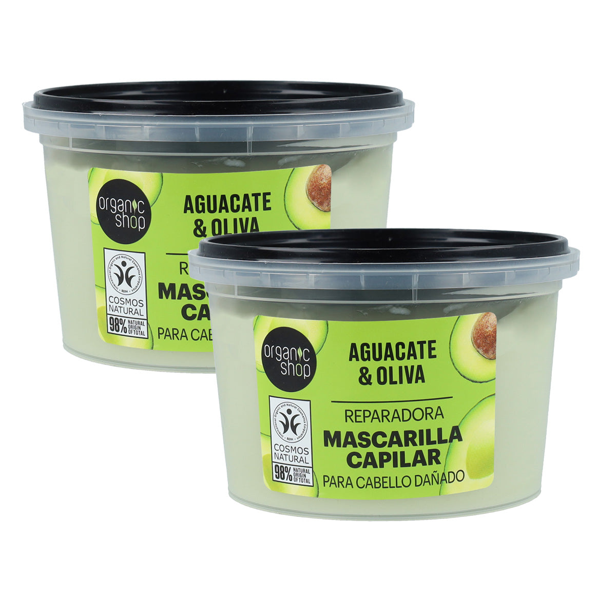 Pakiet promocyjny 2x maska do włosów regenerująca Express z awokado i oliwką Organic Shop 250 ml