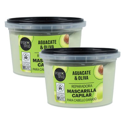 Pakiet promocyjny 2x maska do włosów regenerująca Express z awokado i oliwką Organic Shop 250 ml