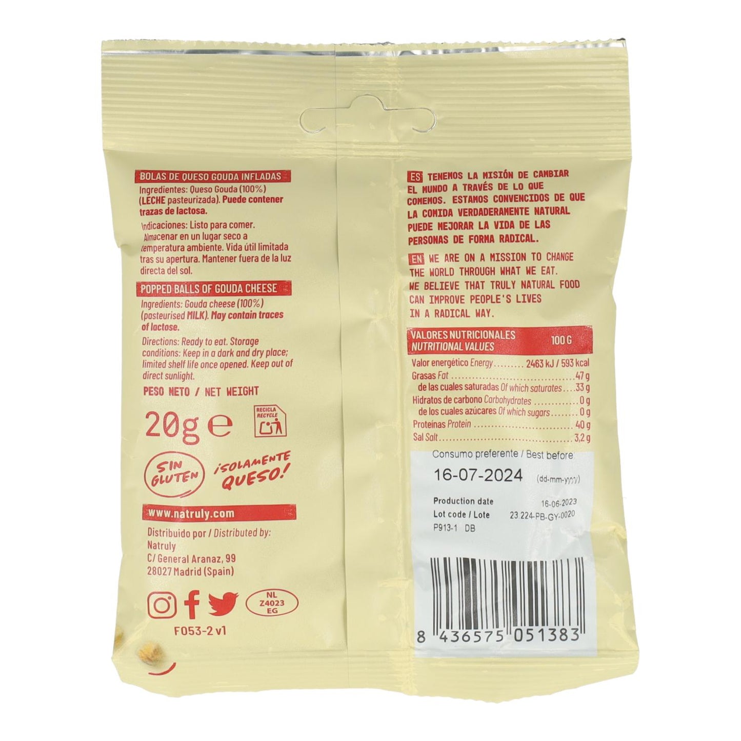 Serowe przekąski Natruly 20 g