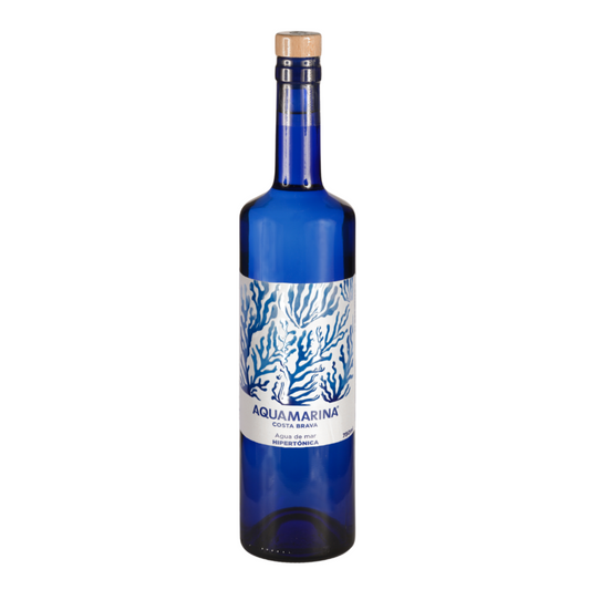 Acqua di mare ipertonica in bottiglia di vetro blu acquamarina 750 ml.