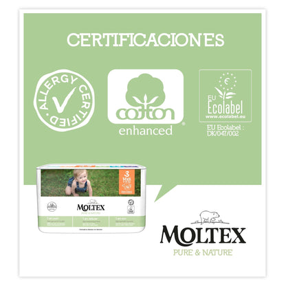 Windeln T3 (4-10 kg)  Moltex Pure & Nature, 56 Stück