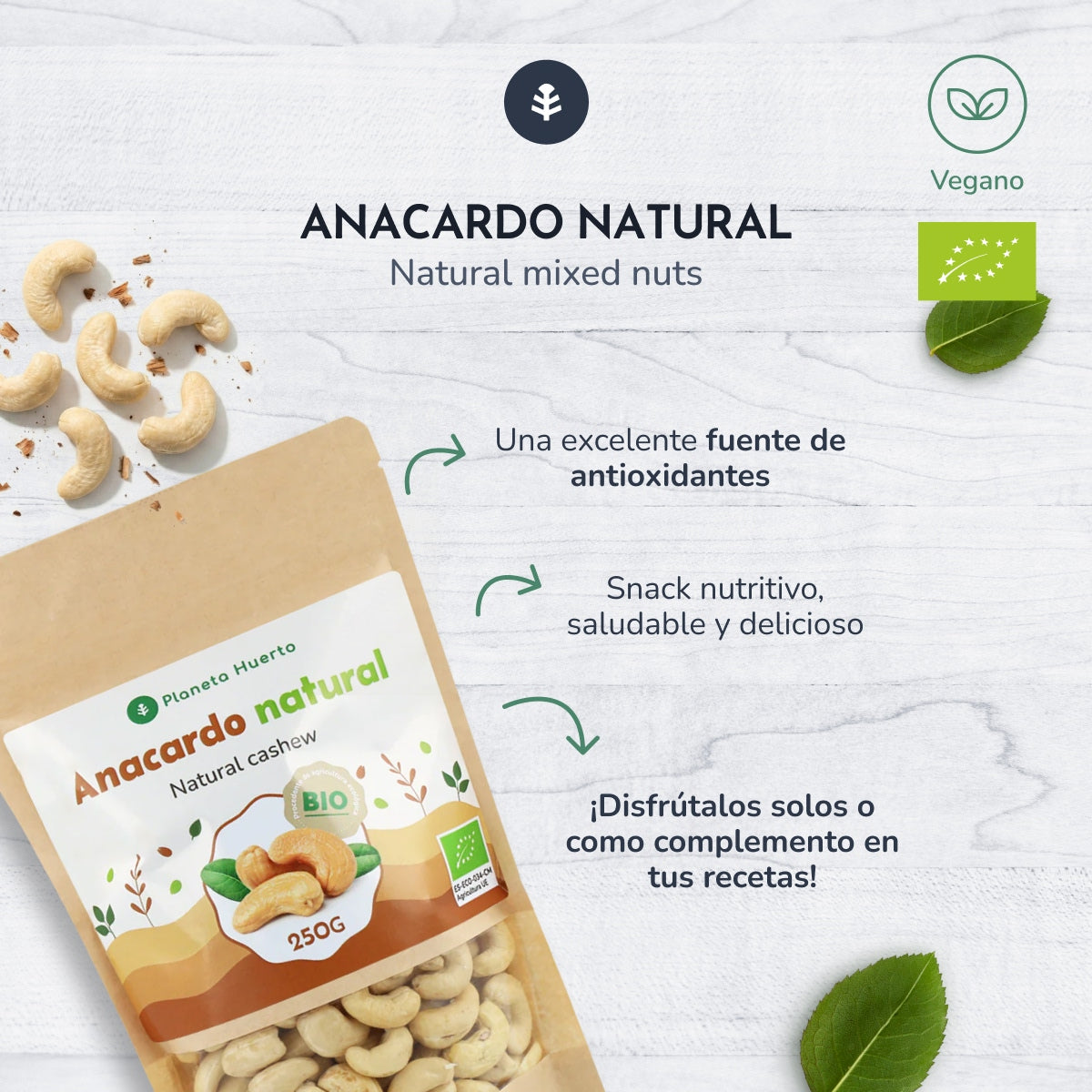 Cashewnoten naturel ECO Planeta Huerto 1 kg