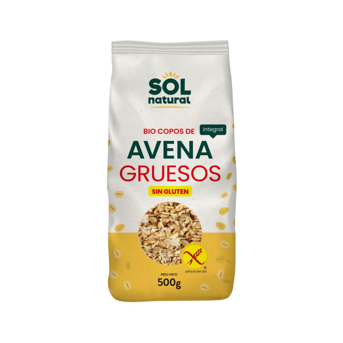 Grobe glutenfreie Bio-Haferflocken Sol Natural 500 g