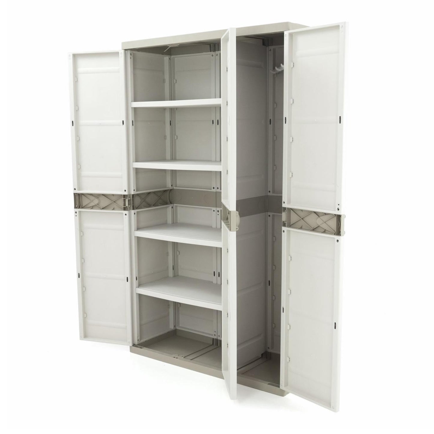 Kast met 3 deuren en bezemhouder 105 cm Titanium Plastiken Beige (gereviseerd)