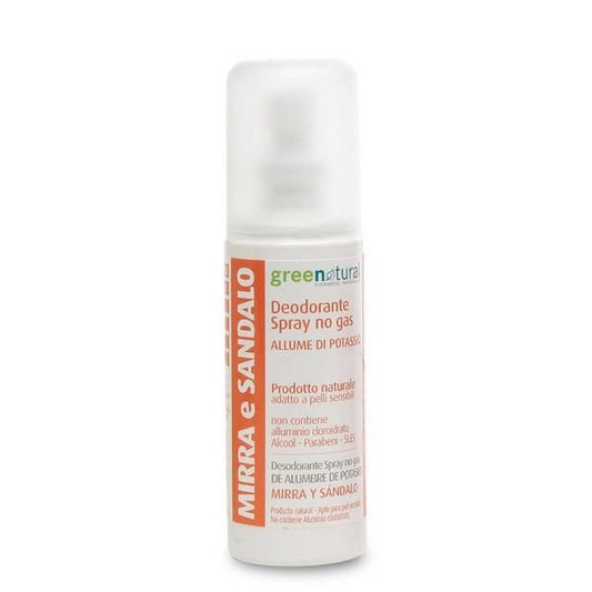 Greenatural myrrh and sandalwood spray deodorant, 100 ml