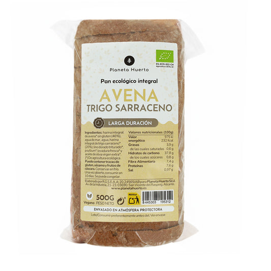 Vollkornbrot aus Hafer und Buchweizen ECO Planeta Huerto 500 g