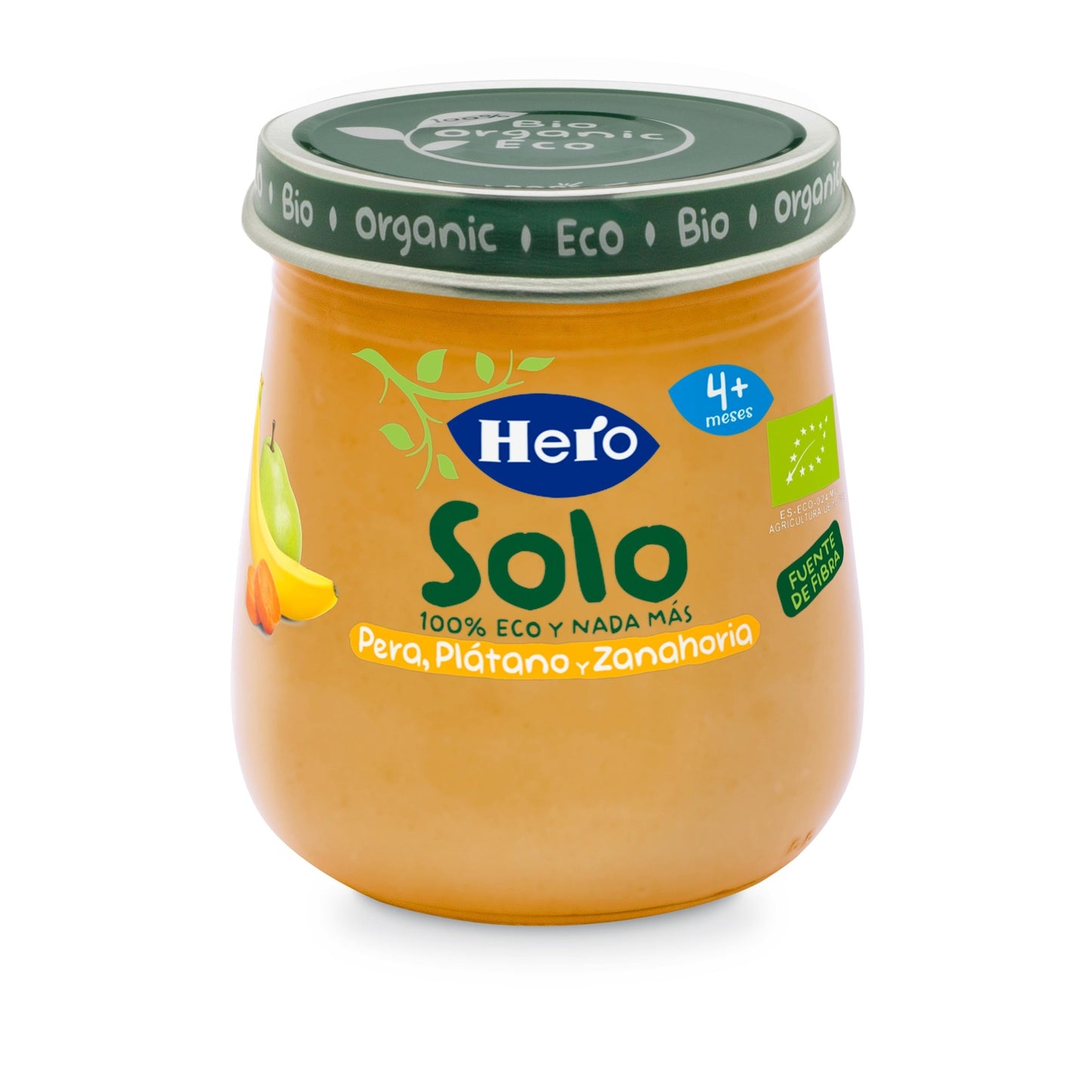 Glas Birne, Banane und Karotte Eco 120 g-Hero Solo