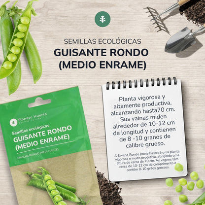 Semi ecologici di Pea rondo 1/2 enrame Planeta Huerto