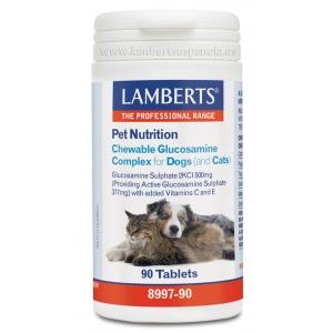 Pet Nutrition Complesso Glucosamina per cani e gatti 90 dosi, Lamberts