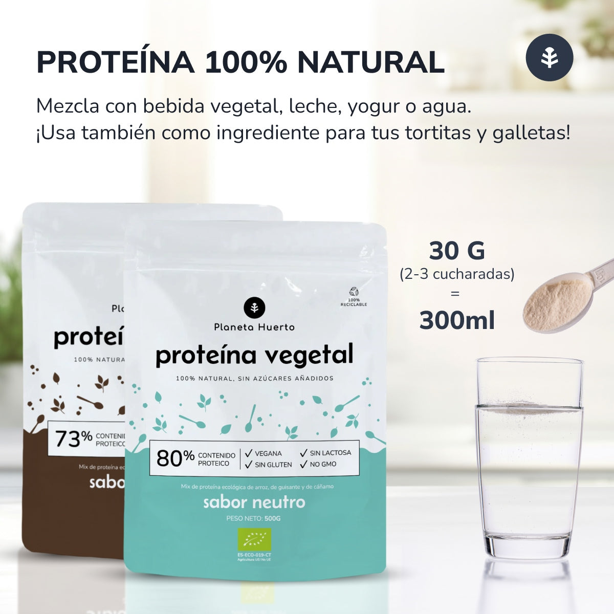 Protéines végétales Eco 75% vanille Planeta Huerto 1Kg