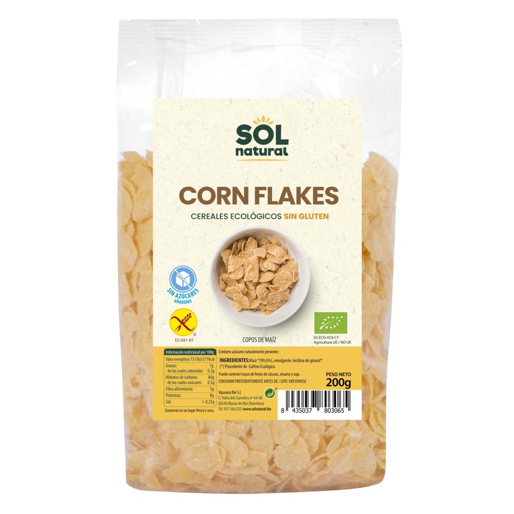 Ekologiczne płatki kukurydziane bezglutenowe Bio 200 g Sol Natural