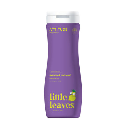 Little Leaves Vanilla and Pear Gel and Shampoo for Children, Attitude, 473 ml