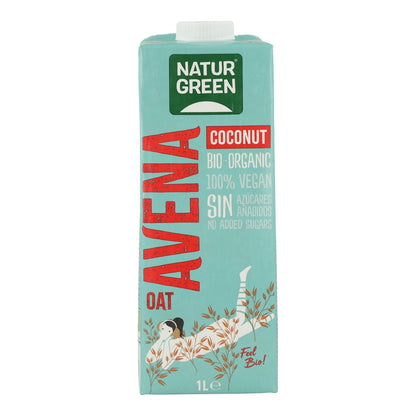 Pack de 6 boissons à l'avoine et à la noix de coco bio NaturGreen 1 L